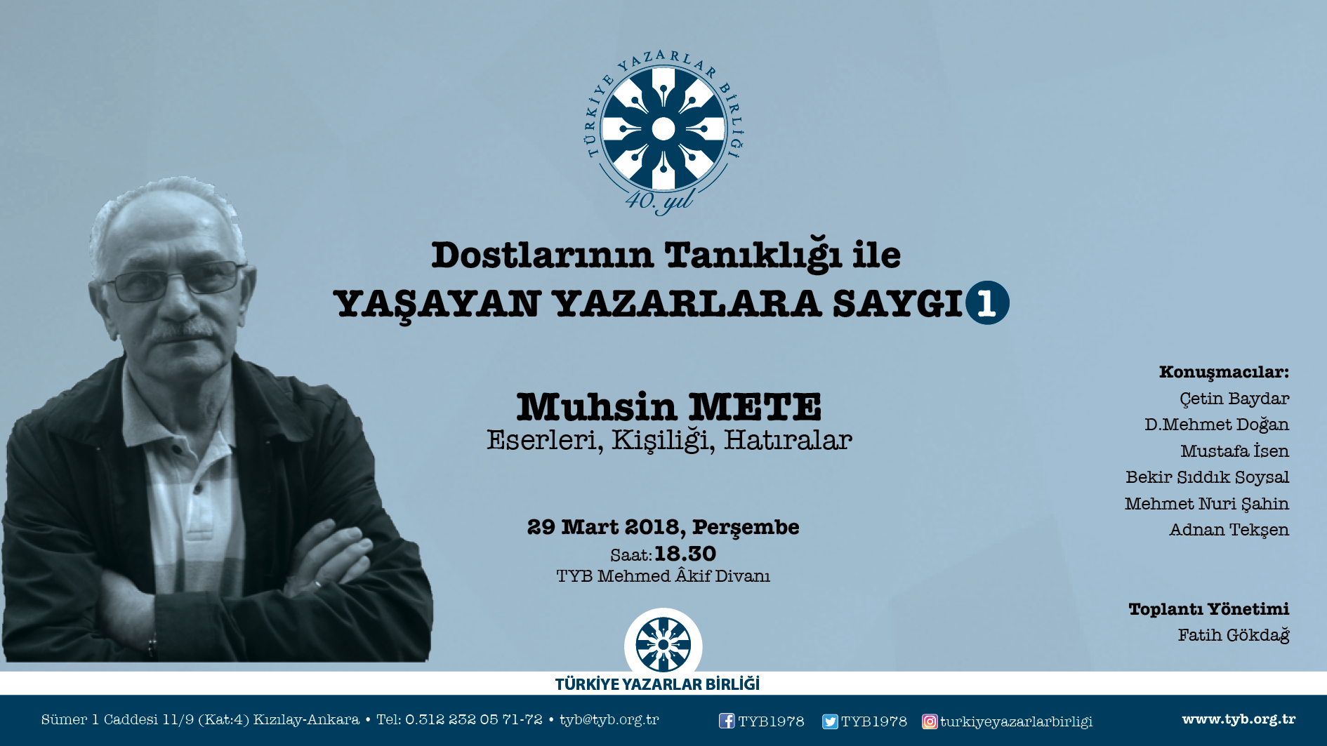TYB’den Muhsin Mete’ye Saygı Programı