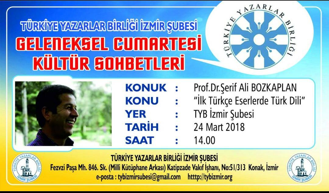 İzmir Şubesi' nde "İlk Türkçe Eserlerde Türk Dili" Kültür Sohbeti