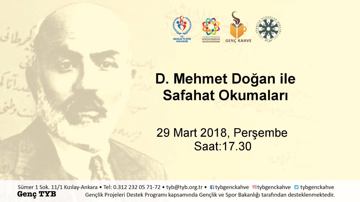 D. Mehmet Doğan ile Safahat Okumaları Genç Kahve'de Devam Ediyor