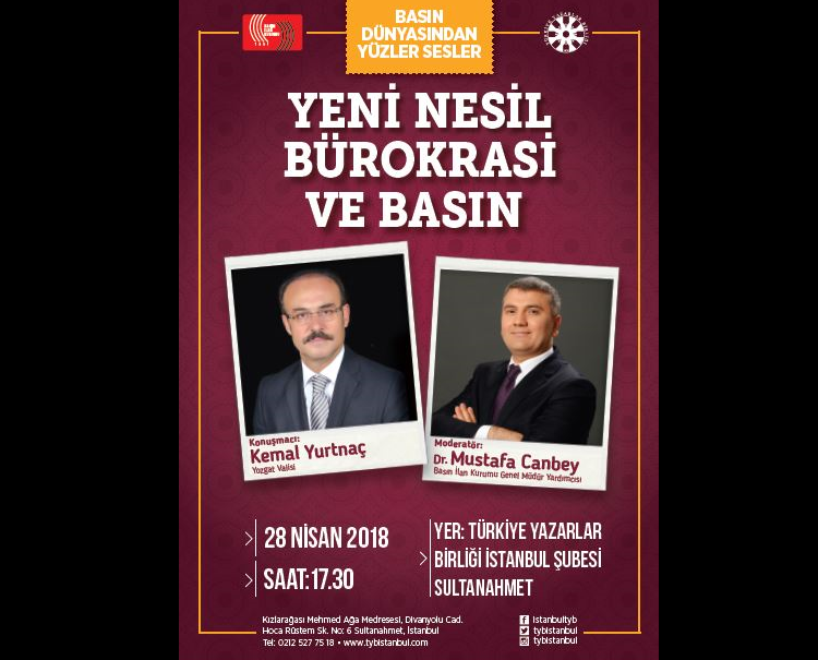 Vali Kemal Yurtnaç TYB İstanbul’da Konuşacak