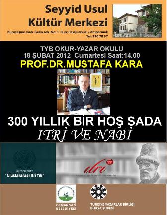 TYB Bursa Şubesi Itri'yi ve Nabi'yi Anıyor