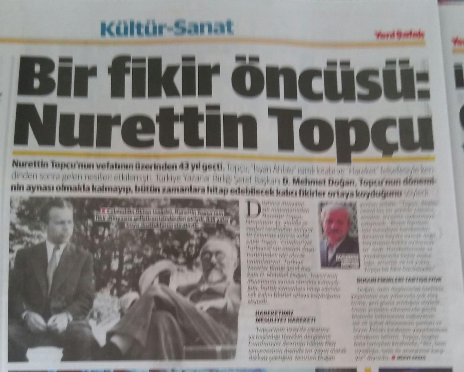 D. Mehmet Doğan: Bir fikir öncüsü: Nureddin Topçu