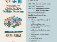 Kültür Kervanında üçüncü günün programı 3 Ekim 2023 Salı günü Erzurum'da yapılacak.